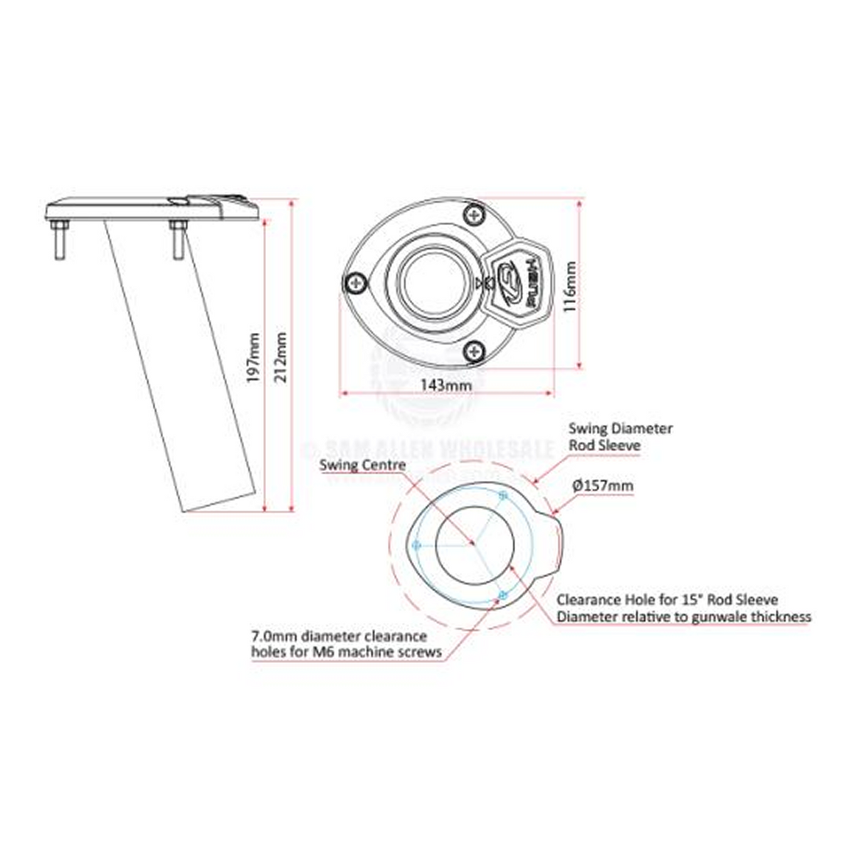 Exploding Fish 360 Rotating Rod Holders — 15°