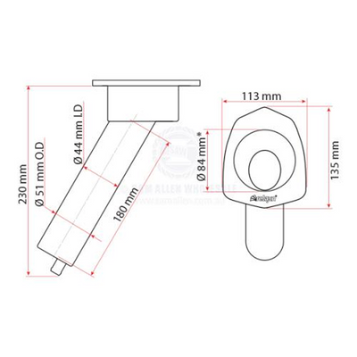 Relaxn Mako Series Rod & Cup Holder Alloy Concealed Mount — 30°