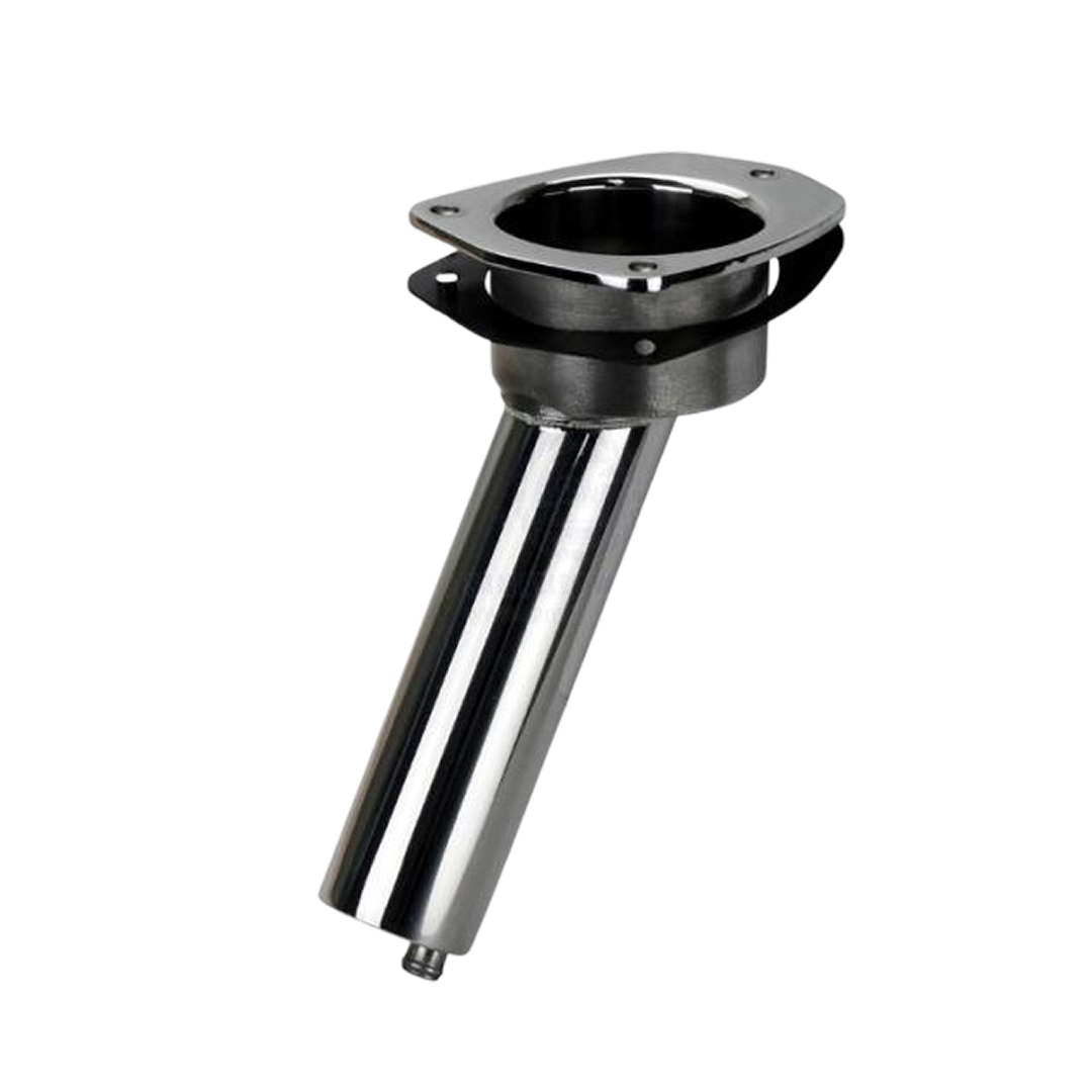 Relaxn Mako Series Rod & Cup Holder Stainless Steel Surface Mount — 30°